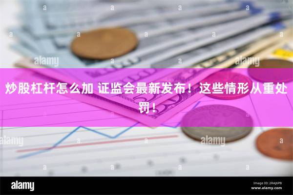 炒股杠杆怎么加 证监会最新发布！这些情形从重处罚！