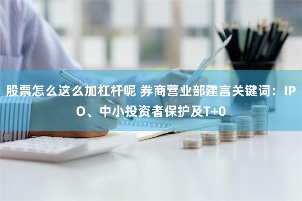 股票怎么这么加杠杆呢 券商营业部建言关键词：IPO、中小投资者保护及T+0