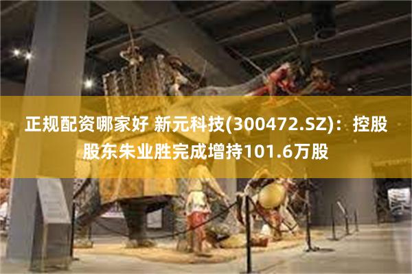 正规配资哪家好 新元科技(300472.SZ)：控股股东朱业胜完成增持101.6万股