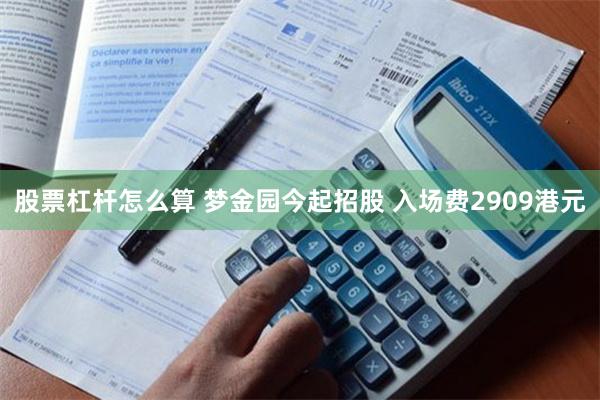 股票杠杆怎么算 梦金园今起招股 入场费2909港元