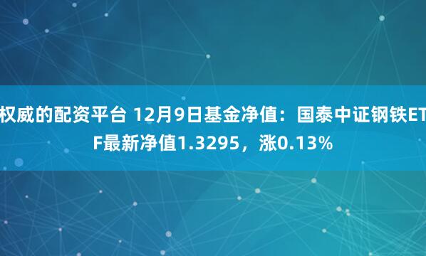 权威的配资平台 12月9日基金净值：国泰中证钢铁ETF最新净值1.3295，涨0.13%