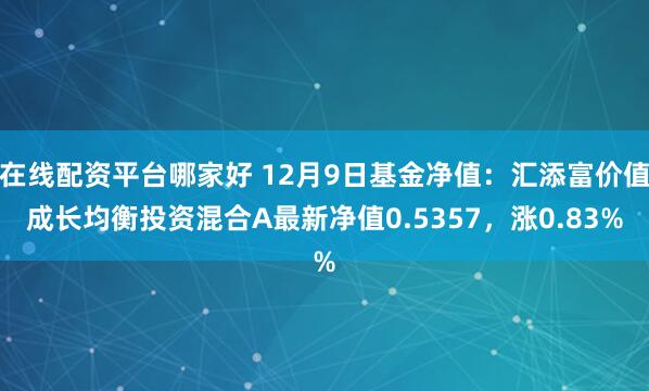 在线配资平台哪家好 12月9日基金净值：汇添富价值成长均衡投资混合A最新净值0.5357，涨0.83%