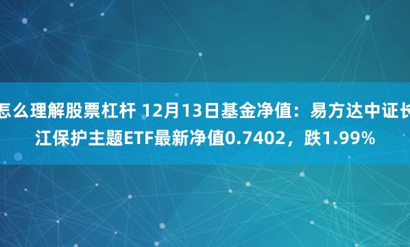 怎么理解股票杠杆 12月13日基金净值：易方达中证长江保护主题ETF最新净值0.7402，跌1.99%